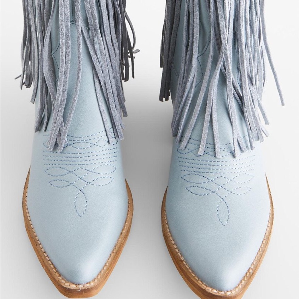 Fringe Western Boots in Light Dusty Blue Sz 10 - Picture 12 of 12